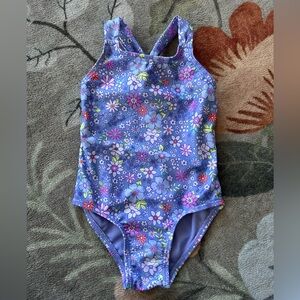 Jumping Beans Purple Floral Toddler 2T Swim One Piece